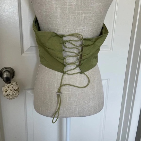 Forever 21 | Toggle Drawstring Halter Crop Top – Lace-Up Back, Size M - Picture 8 of 13